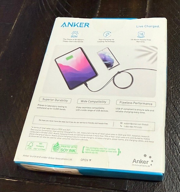 Anker 322 USB-A to USB-C Charging Cable 6ft Nylon Braided gallery
