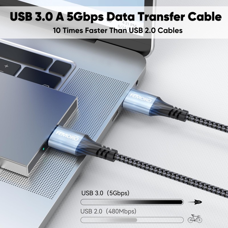 USB 3.0 Type A To A Male Cable 5Gbps Data Transfer Charging 10 Ft gallery