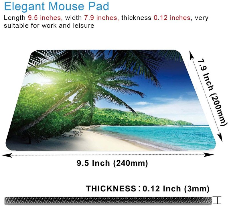 Beach in Sunset Mouse Pad,Non-Slip Rubber Base Wireless Gaming MousePads for ... gallery
