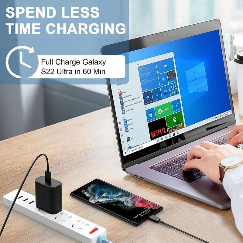 45W USB-C Super Fast Charger Wall Adapter Type C Cable For Samsung Galaxy S23+ gallery