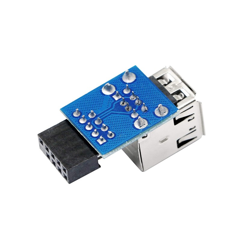 9Pin USB 2.0 Female Dual 2 Port Motherboard Header Adapter PC Case gallery