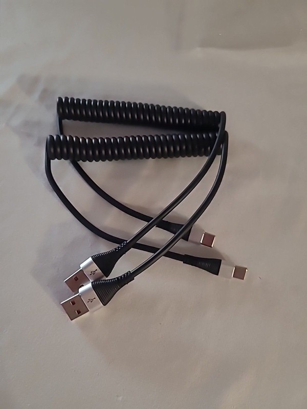 USB C Cable Fast Charging 2Pack 3ft Coiled USB A to Type C Charge Cord