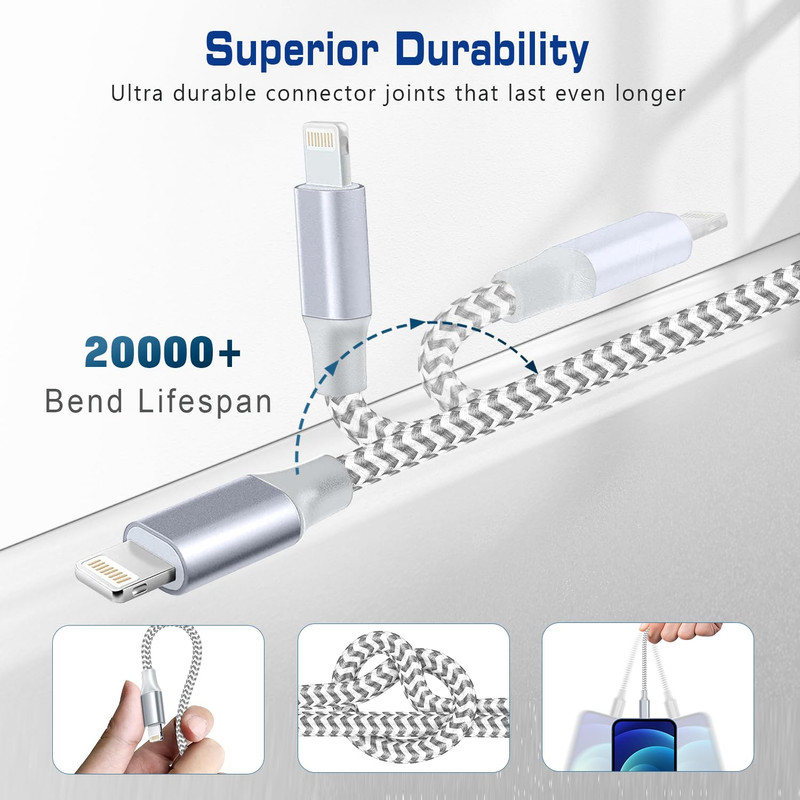 [Apple Mfi Certified] Short Iphone Charger 1Ft 2Pack,Usb a to Lightning Cord gallery