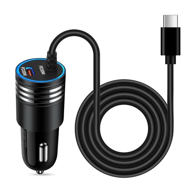 60W Super Fast Charging Android Car Charger Type C Rapid Samsung Black