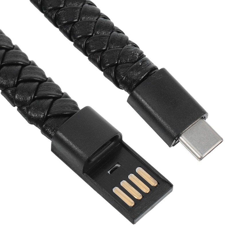 Type C Charger Cable USB C Bracelet Style Fast Charging and Data Black gallery