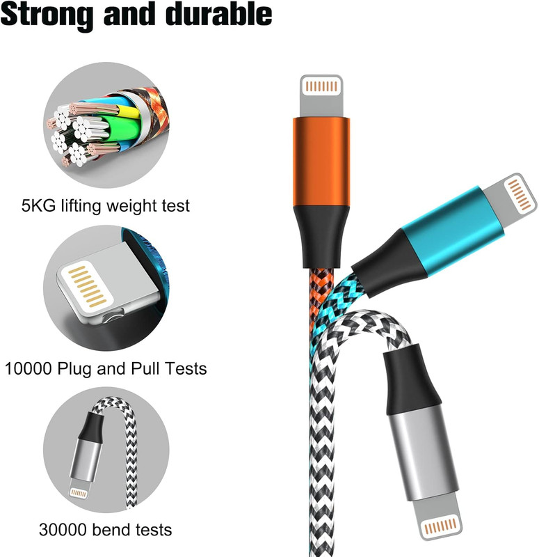 [Apple Mfi Certified] Iphone Charger,Compatible for Iphone Charger,3Pack 3FT Fas gallery