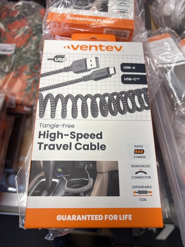 Ventev – High Speed Cable – iPhone – iPad – Helix Coiled 14 Inch Expandable