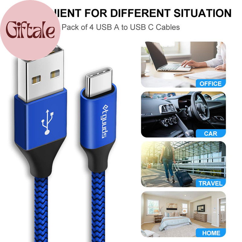 USB a to USB C Cable 5-Pack (3/3/6/6/10 Ft), Fast Charging Type C Charger Cord f gallery