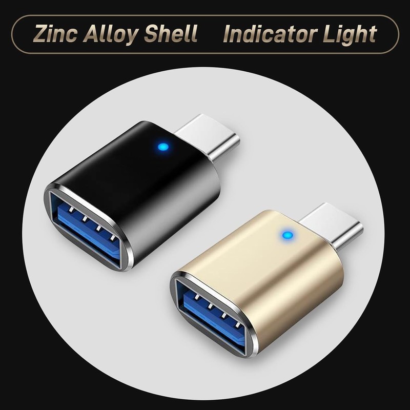 LED USB-C 3.1 Male to USBA Female Adapter Converter OTG Type C Android Phone LOT gallery