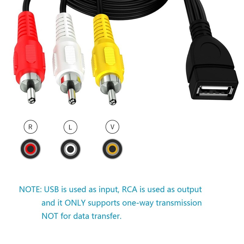 USB Female to 3 RCA Male AV Adapter Cable for PC TV Monitor 0.65FT gallery
