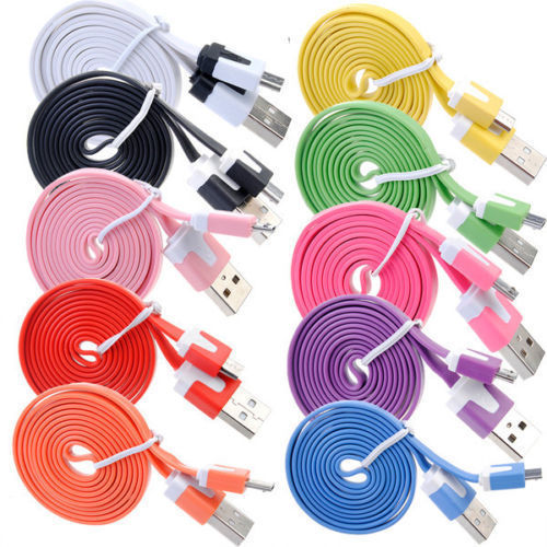 3FT flat noodle MICRO USB data Charger charge Cable for SAMSUNG GALAXY S4 S6 s7+