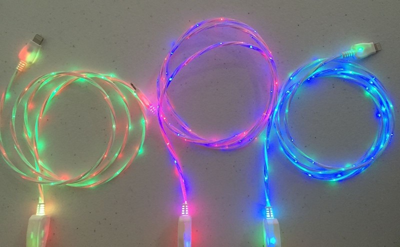 3ft LED el light-up data sync USB charger cable FOR apple iPhone 8 7 6 plus 5s X gallery