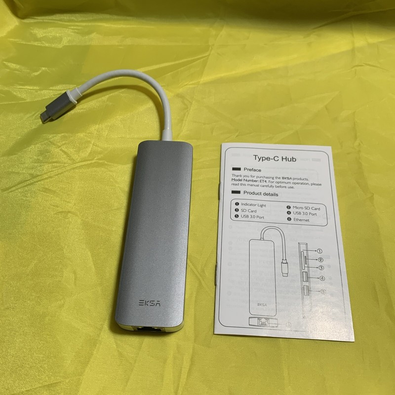 5 in 1 USB C Hub Multiport Adapter Type-C Hub with Ethernet, USB Ports, Micro SD
