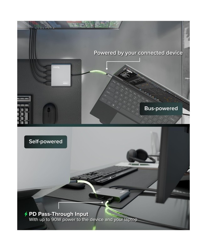 Plugable USB C to Quad HDMI 4K Adapter with 100W PD Pass-Though... FAST USA SHIP gallery