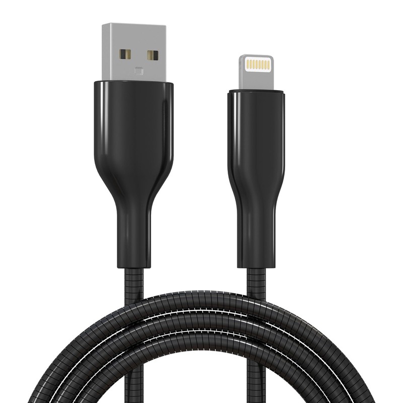 6FT Chew Proof iPhone Charger Cord – MFi Certified Metal Braided Lightning Ca…