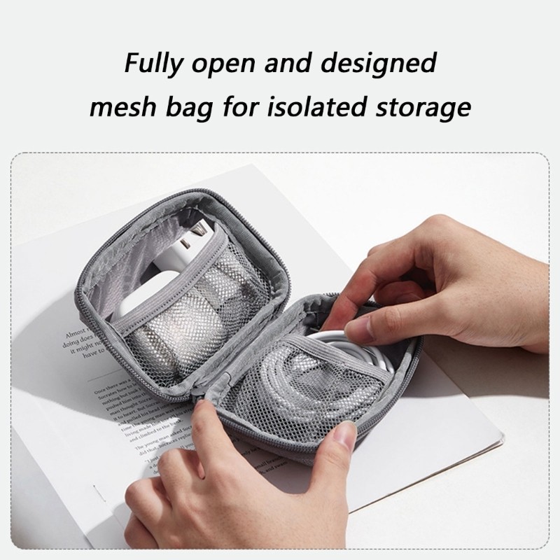 Charging Data Cable Storage Case Scratchproof Wire Pouch for Earphone USB Cable gallery