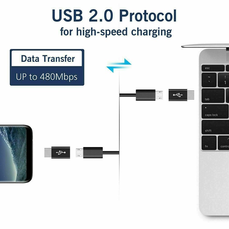 5 Pack Micro USB to Type C Adapter Converter Micro-B to USB-C Connector USA gallery
