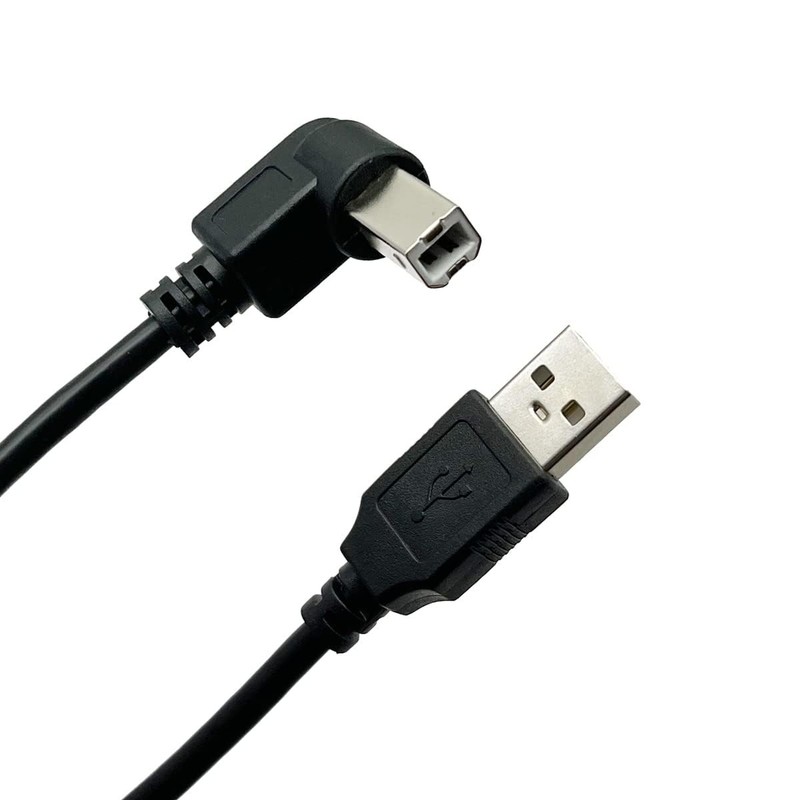 10FT Right Angled USB 2.0 Printer Cable, Type A to Right Angle B, Scanner, Cord
