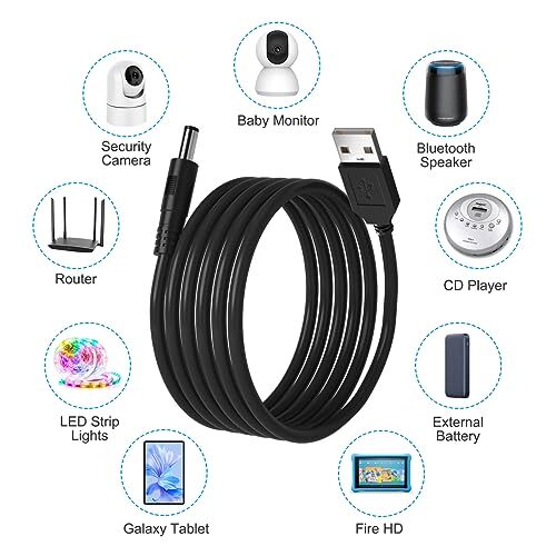USB to DC Power Cable 3FT USB 2.0 A Male to DC 5.5 mm x 2.1 mm DC Plug Connec... gallery