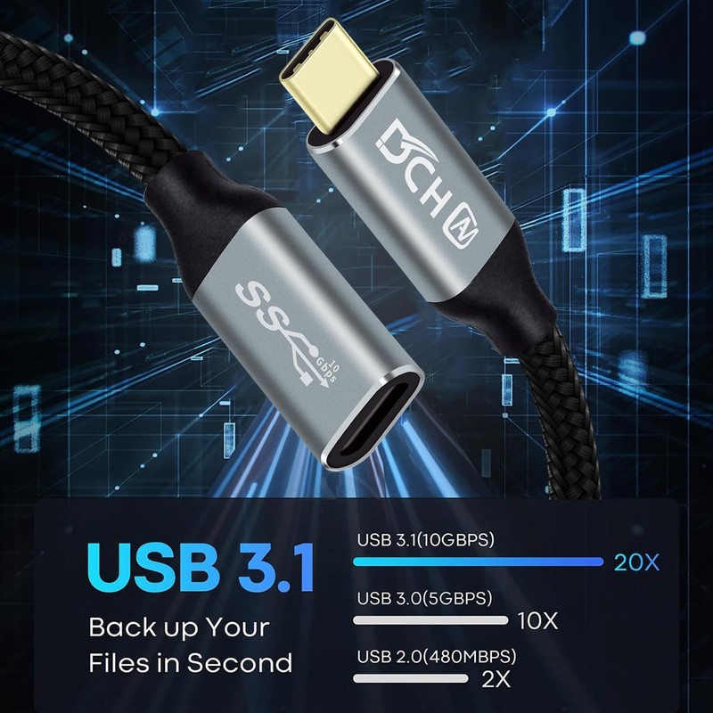 6ft 100W USB C to USB C Cable 4K Video 10Gbps Data 3.1 Gen 2 Monitor Cord gallery