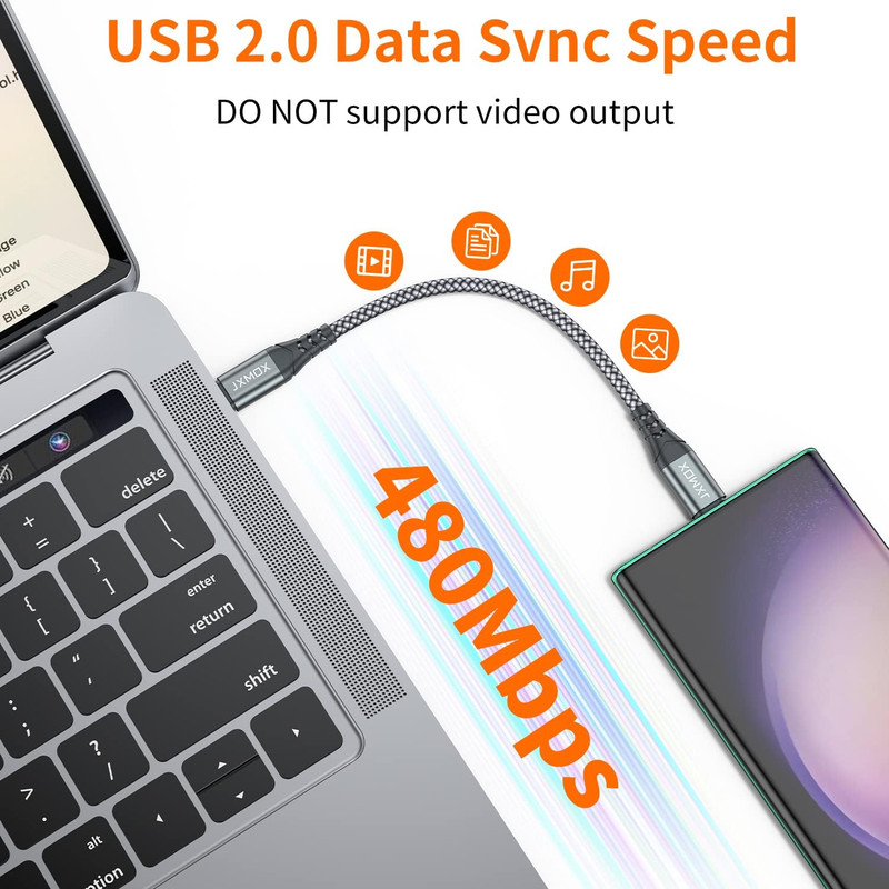 JXMOX Short USB C to USB C Cable 60W, (2 Pack 1Ft) Type C Fast Charging Cord Cha gallery