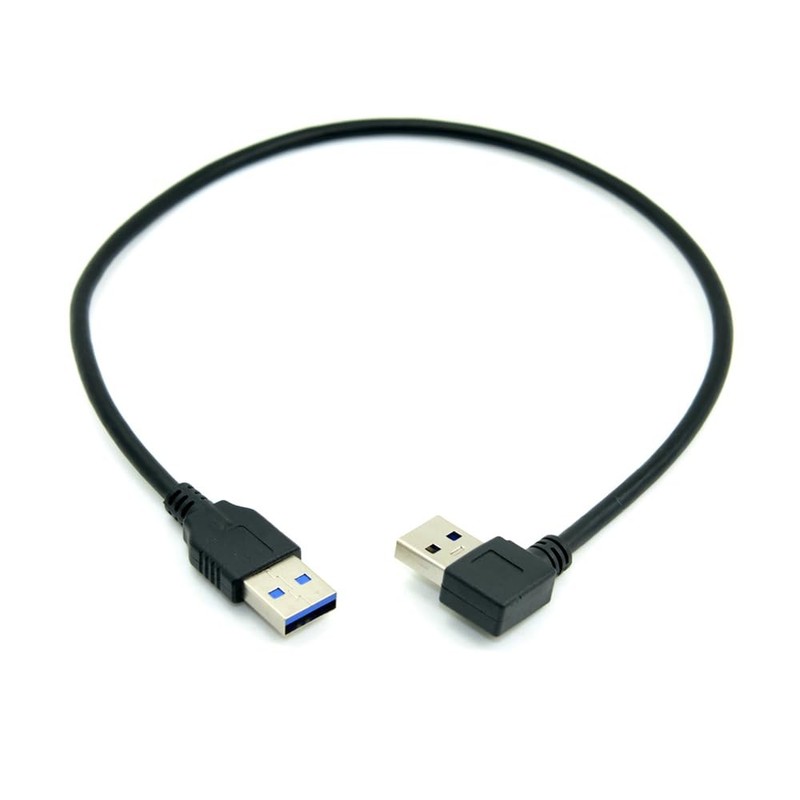 90 Degree Right Angled USB 3.0 Type A Male To Straight Male Data Cable 40cm gallery
