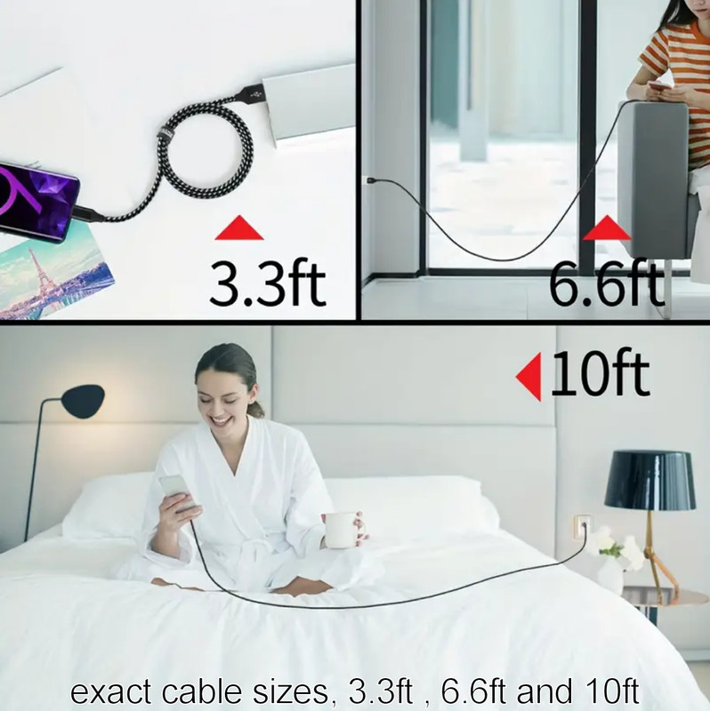 Braided USB C Type-C Fast Charging Data SYNC Charger Cable Cord 3/6/10FT gallery