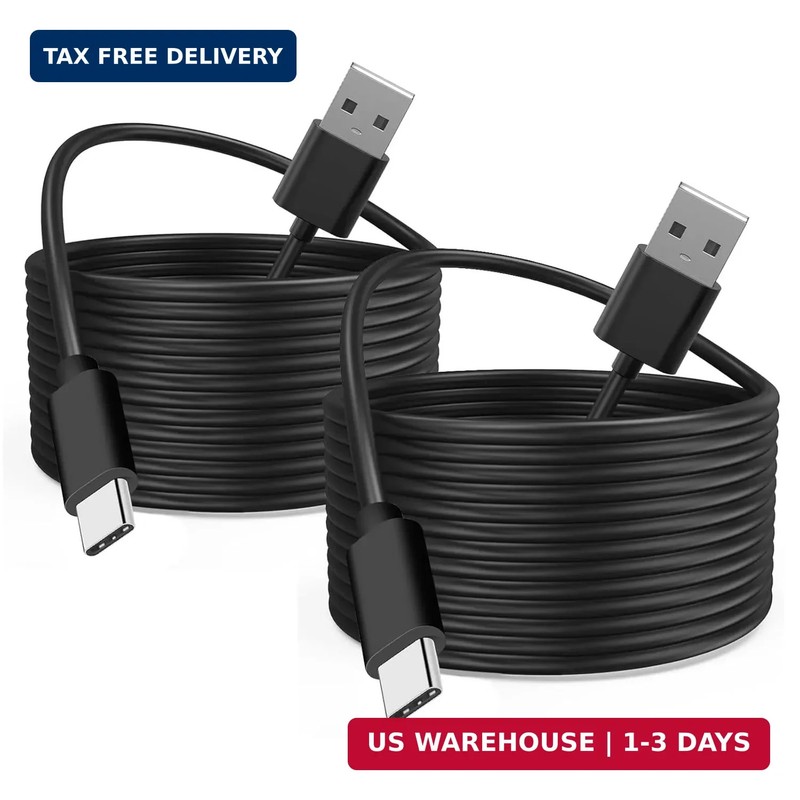 2 Pack Long 10FT PS5 Controller USB A to USB Type C Fast Charging for PlayStatio