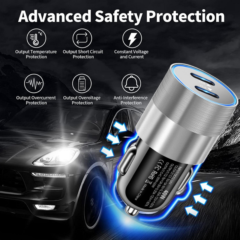 PD 40W Fast Car Charger USB C Type-C Adapter Lot For iPhone17 16 15 14 X Android gallery