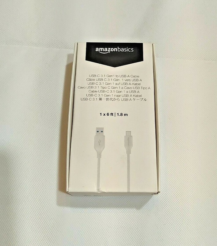 AmazonBasics USB-C to USB-A Cable – 6 ft, White