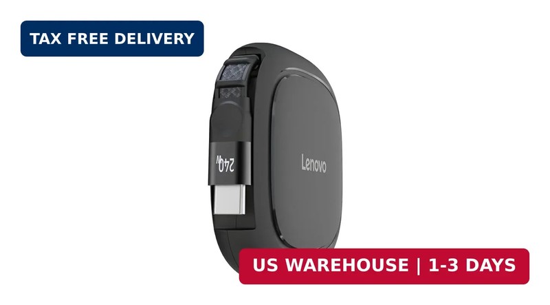 Lenovo 240W USB-C Retractable Cable, PD Fast Charging USB-C to USB-C, Smart Retr gallery