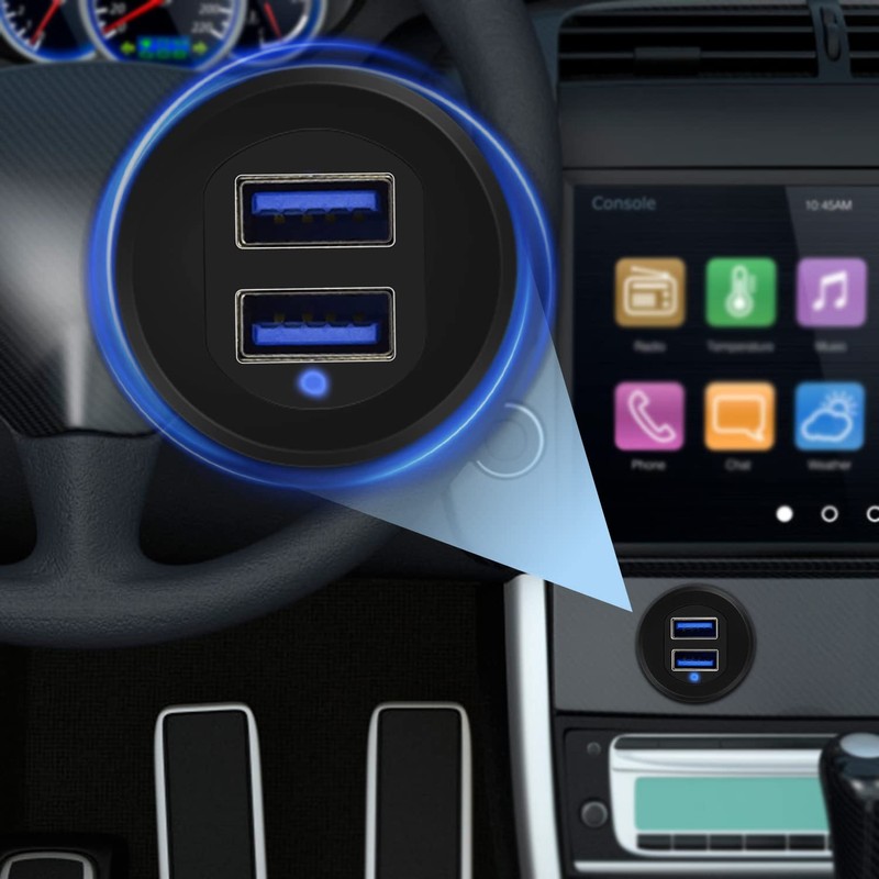Double Port USB 3.0 Car Mount Flush Cable, USB3.0 Male to Female Car Mount Ex... gallery