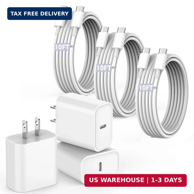 10FT Fast Charging Cord for iPhone 17 16e 15,3Pack Extra Long 10Foot USB C to Ty