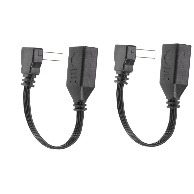 2 Pcs USB2.0 Extension Cable, 3.9 Inch UP&Down Angle Male to Female Adapter