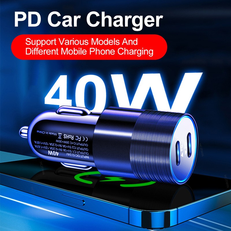 Dual Type C Car Charger Adapter PD USB C To C Cable For Samsung S23 S22 S21 S20 gallery