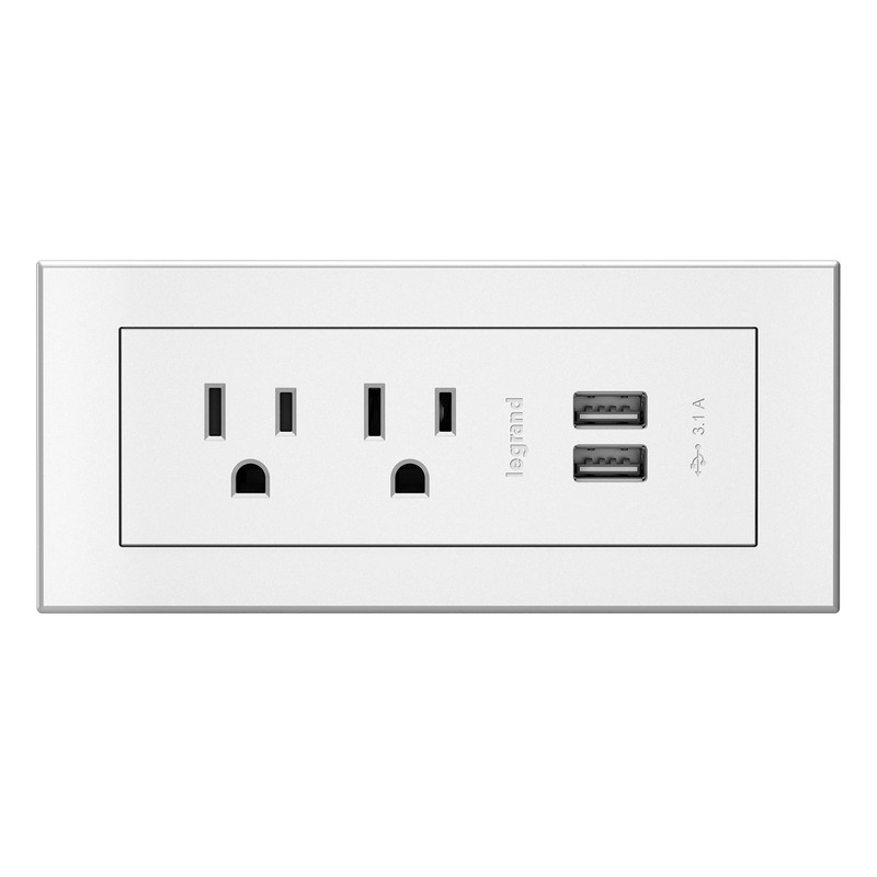 Legrand RDZWH10 radiant Furniture Power Center with USB, Recessed Power Strip…