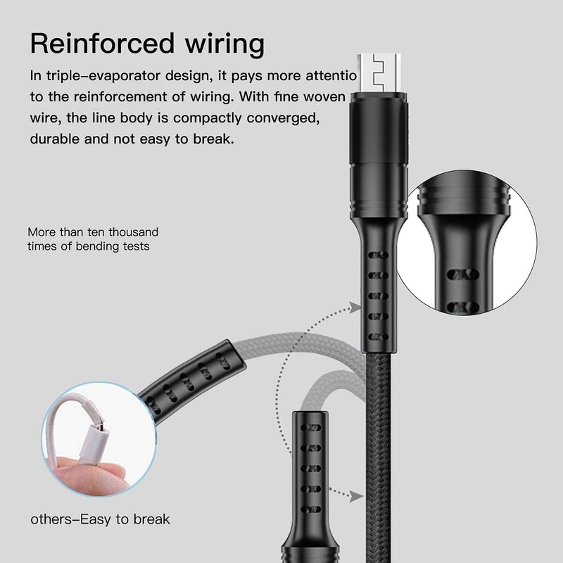 3 in 1 Multi Charging Cable, Micro USB/USB-C/8Pin Charger Cord for iPhone/Samsun gallery