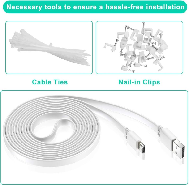 Essential 30 FT USB Power Cable - Flat Cord for Hassle-Free Security Setup gallery