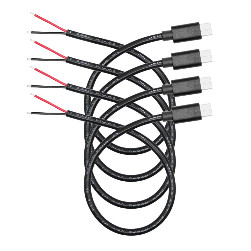 USB C to 2 Pin Bare Wire Open End Power Cable 11Inch, 5V/5A USB Type C Male Plug gallery
