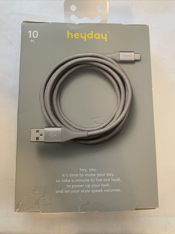 10' Micro-USB to USB-A Round Cable - heyday™ Cool Gray/Silver gallery