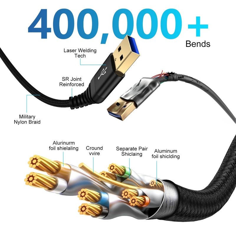 USB To USB Cable 6ft USB 3.0 Male To Male Cord Type A Double Sided Wire gallery