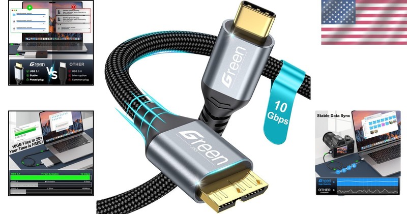 10 Gbps Micro B to USB C Hard Drive Cable 1Ft 1.5Ft 3Ft 6Ft 10Ft Hard Drive C…