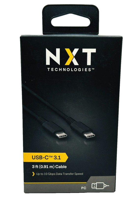 NXT Technologies 3 ft. USB C 3.1 Cable PC 10Gbps NX56854 - Black
