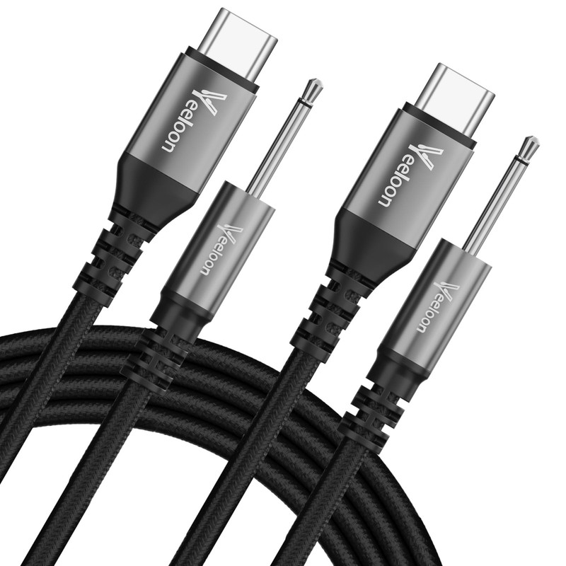 2 PCS 2.5mm DC Charging Cable 2 FT USB C To DC 17mm x 2.5mm Fast 5V 150mA