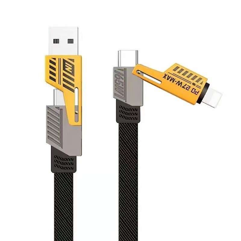 4-in-1 3ft USB-C PD 65W Fast Charging Cable Type C For Apple Samsung LG OnePlus