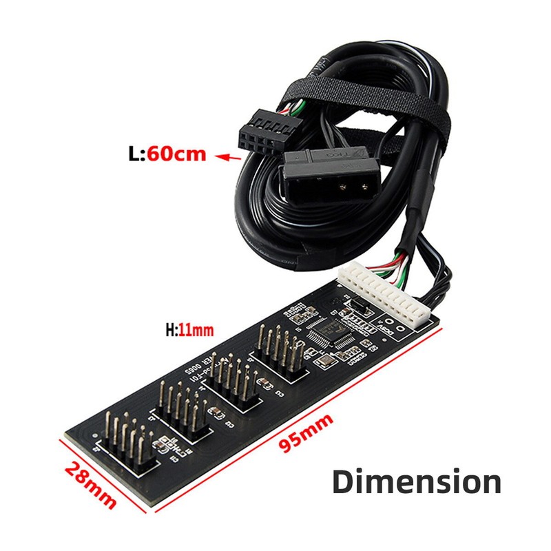 USB 2.0 9pin 1 to 4 Header USB 2.0 9pin 10pin Header 1 to 4 Female Splitter