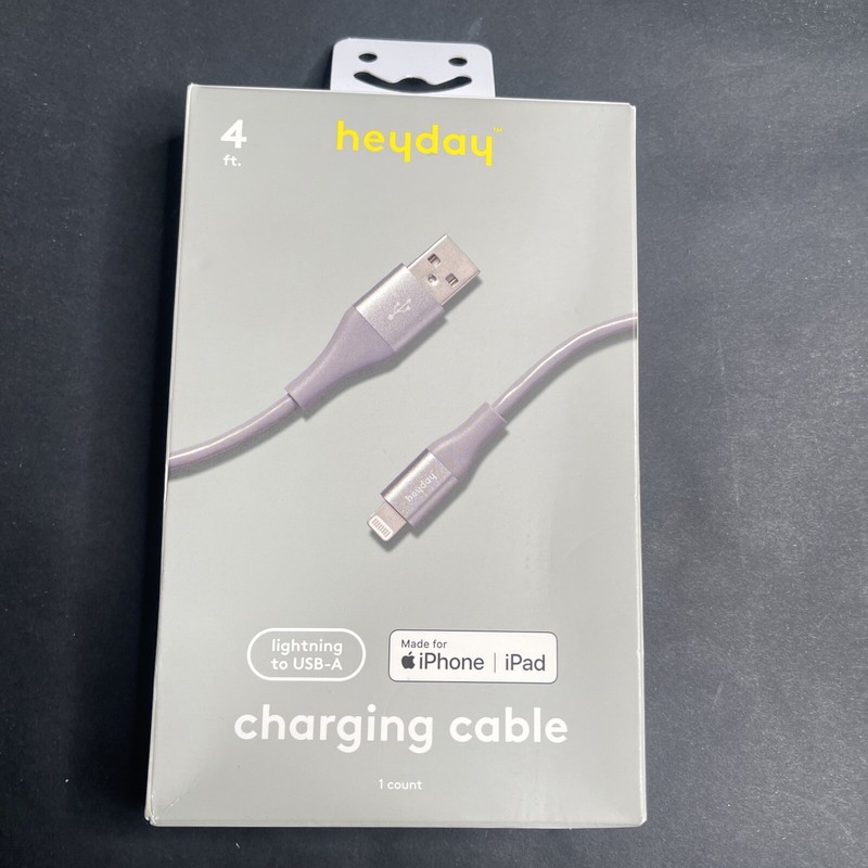 4' Lightning to USB-A Round Cable - heyday™ MFI- certified (wild Dove)