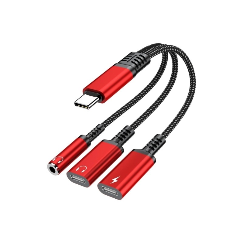 Multiple Device Adapter USB C To Headphone Port Rapid Charging For Tablets Phone