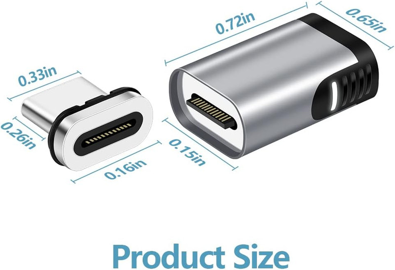 Magnetic USB C Adapter 2 Pack 24 Pin Mini Magnetic USB C Adapter Connector Strai gallery