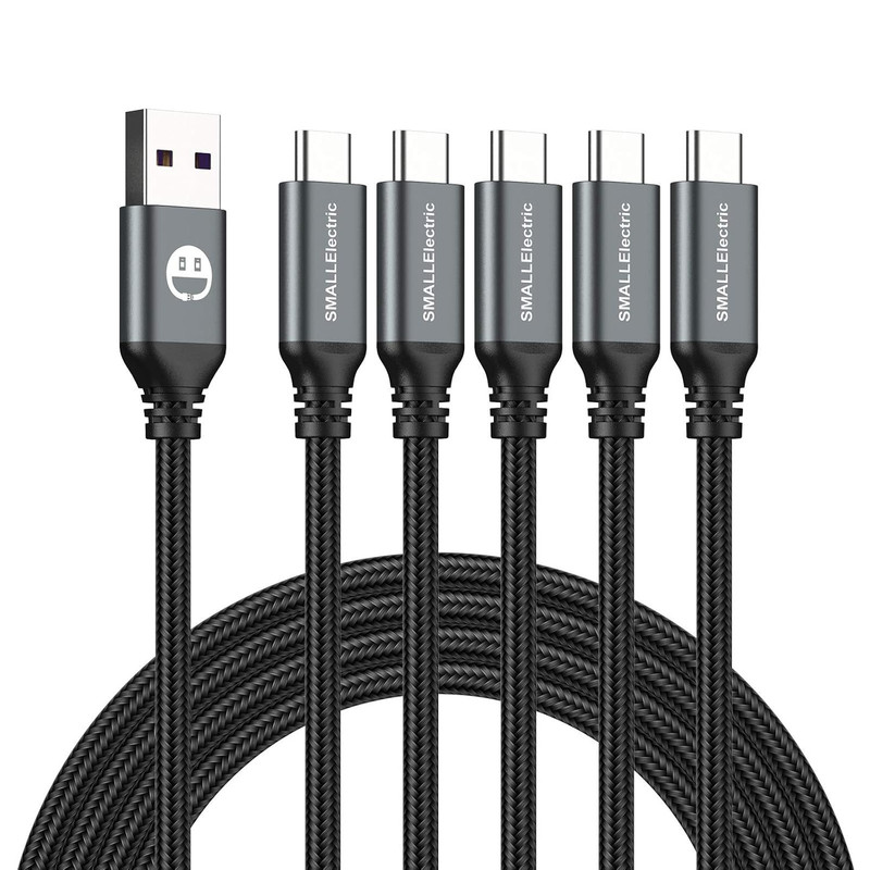 USB Type-C to a Cable 5Pack 6Ft Braided Fast Charging 3A Quick Charger Cord, …
